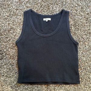 cropped waffle tank top